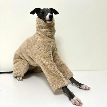 Теплий флісовий комбінезон для собак - теплий спальник для італійських грейхаундів, маленьких, середніх та великих собак (колір: коричневий)