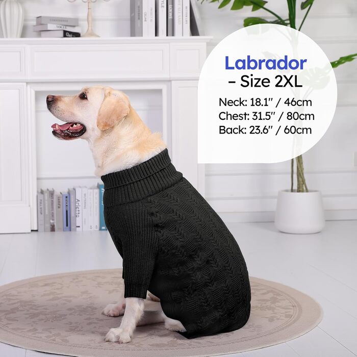 Пуловер для собак ASENKU XXL: теплий зимовий пуловер для великих собак, Пітбуль, Лабрадор, сірий колір