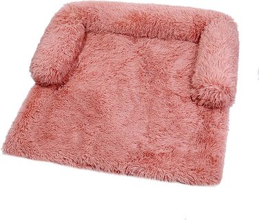 М'яка плюшеві килимки для собак, лежанки, заспокійливе ліжко для собак, ультрам'яке хутро, ліжка для домашніх тварин, м'які, можна прати, підкладка, ковдра, подушка, чохол для меблів, захист, ліжко для собак і котів (L, Рожевий)