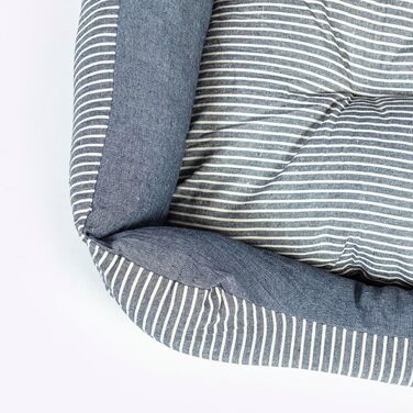 Ліжко для собак Danish Designs, стиль Марітайл, денім, блакитно-кремове, 58 см, розмір 62 x 50 x 17 см