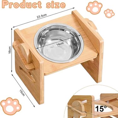 Підвищений годівниця для собак, годівниця для собак на підставці, регульована висота, миски з нержавіючої сталі, 4 рівні, для собак та котів