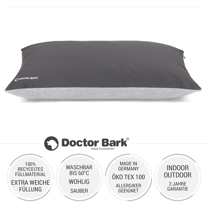 М'яке ліжко для собак великих порід Doctor Bark GreenLabel - ліжко-подушка, зелений колір, велике (L), знімний чохол, легко миється