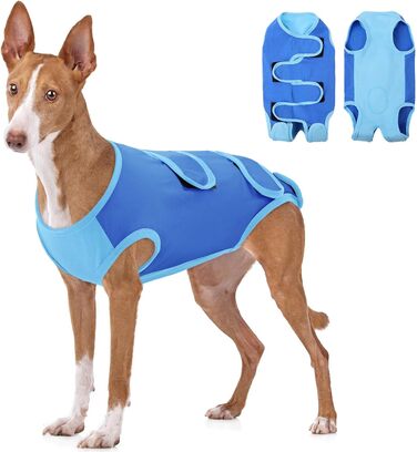 Комбінезон для собак після операції ASENKU: захист ран, анти-витік, альтернатива конусу (M, блакитний)