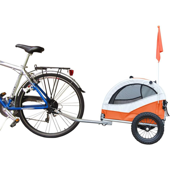 Papilioshop Kuma – візок для собак, велосипедний причіп, переноска для собак, апельсиновий, легкий та стабільний