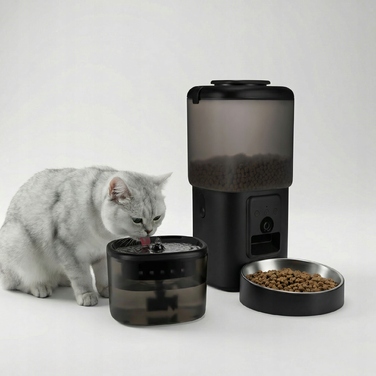 Автоматичний годувальник для тварин 4,5 л + фонтан-поїлка 2,5 л з Wi-Fi Peluvio Feast