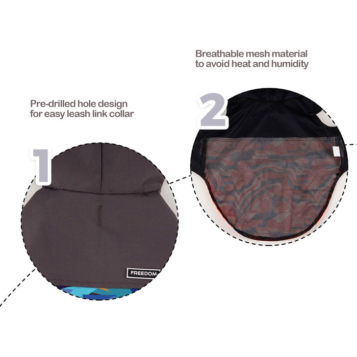 Водонепроникний дощовик для собак BPS з капюшоном та кишенею, 100% поліестер, M, Синій, BPS-9701AZ (7XL, Декоративний синій)