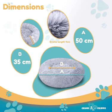 Кругле ліжко для собак та котів, 50 см, бежеве. М'яке, ручної роботи, миється. Ідеальне для дому.