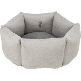Тріксі Ле́ні - лежанка для собак, 60x50 см, пісок/сірий - зручне місце для сну, кошик для собак середніх порід, неслизька та пральна - 37993