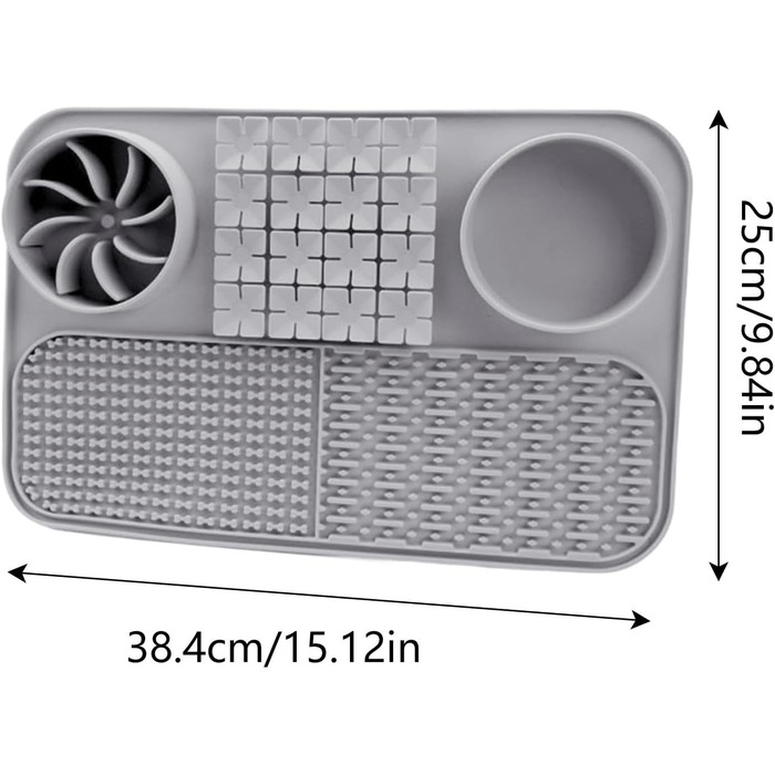 Килимок для годування собак, інтерактивна іграшка-пазл, сірий | Килимок для корму собак, килимок для іграшок, матеріал - сірий | Аксесуар для собак