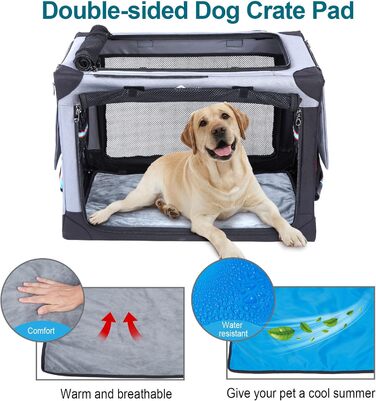 Складаний бокс для собак Ownpets L 81x58.4x58.4 см, переноска з водонепроникної тканини, з додатковою сумкою для зберігання