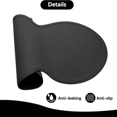 Силіконовий килимок для тварин, вологостійкий килимок для собак та котів з піднятими краями, 48 x 27 см