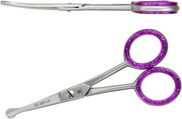 Професійна ножиці для грумінгу собак Weltmeister Solingen: вигнуті, з мікро-зубчиками, 4 дюйми (10,6 см), преміум-якість, Made in Germany