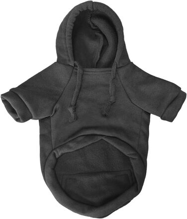 Теплий зимовий халат для собак з кишенею Jecikelon. Худі для цуценят, тепла одіяння для маленьких собак, чихуахуа. Розмір X-Large, чорний.