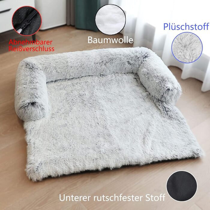 М'яке ліжко для собак, ковдра, подушка для собак середніх та великих порід, килимок для собак та котів, захист дивану, кошик для котів (S, чорний)