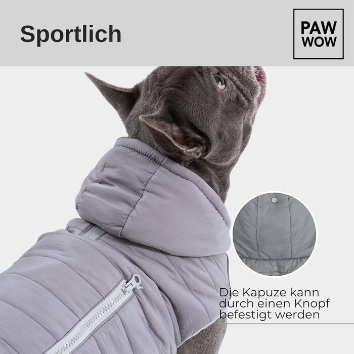 IMMI Куртка для собак | Тепла куртка для собак різних розмірів (Сірий, L)
