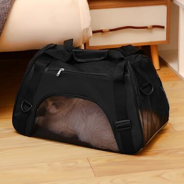 Транспортна сумка для тварин, переноска для кошенят, чорна, водонепроникна, легка, дихаюча, для подорожей, кемпінгу, прогулянок