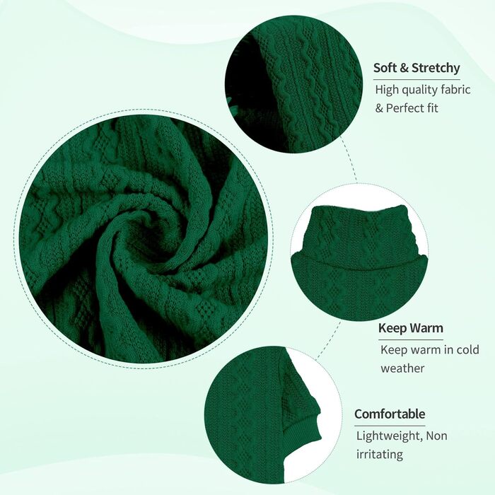 Светр для собак з коміром-горловиною, в'язаний, однотонний, для цуценят, теплий, для собак маленьких та середніх порід (зелений, розмір S/M)
