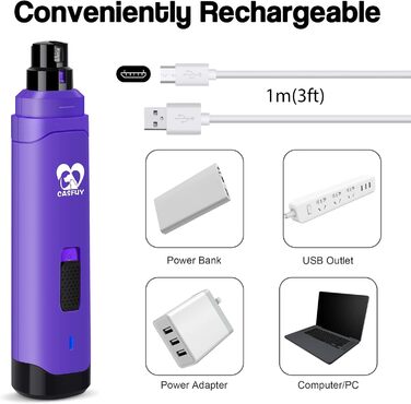 Електричний триммер для собак та котів Casfuy - професійний, 2 швидкості, фіолетовий