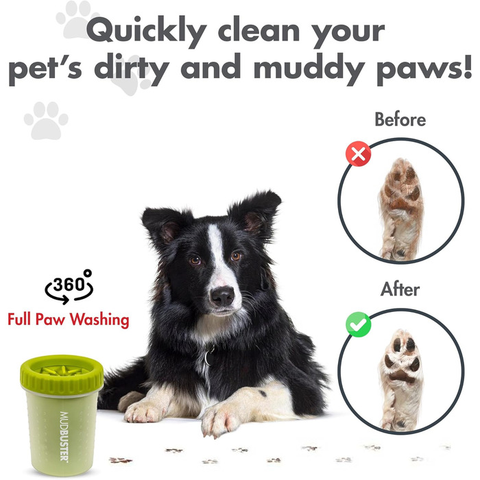 Очисник для лап собак Dexas MudBuster PW710383, зелений, розмір M, портативний, упаковка 1 шт.