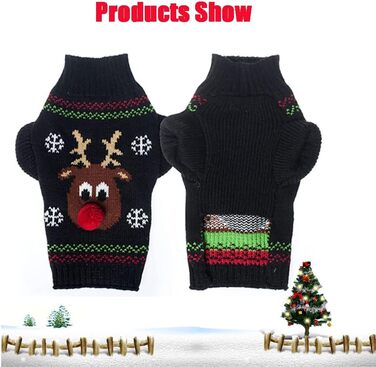 Пуловер для собак з бавовни на святкування Різдва та зими. Теплий і стильний костюм для тварин XL. Ідеальний подарунок для цуценя!