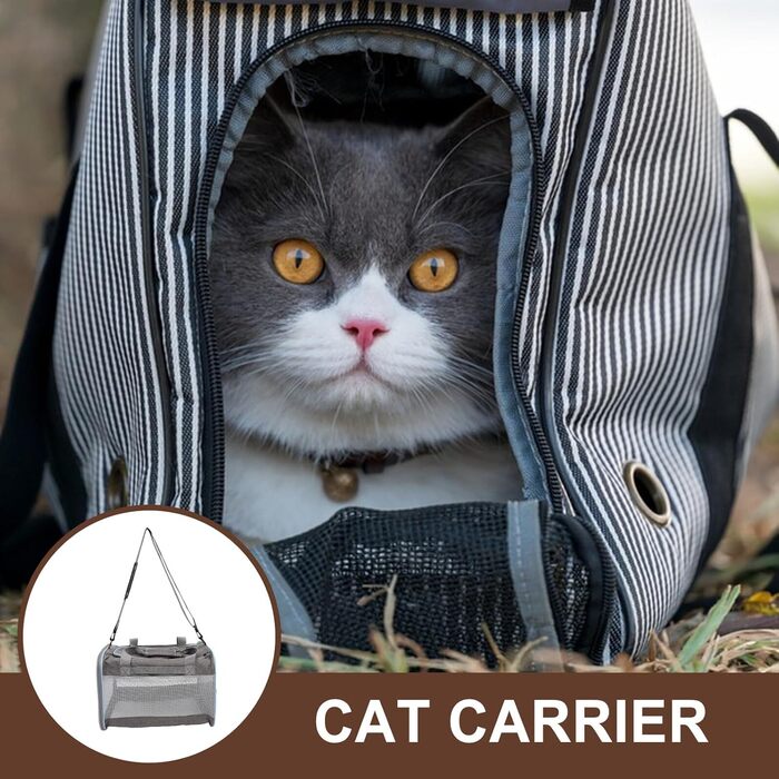 ANDRESLAD Сумка-переноска для котів та цуценят з дихаючої тканини Оксфорд, легка, з сіткою, для подорожей