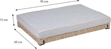 greemotion Лежанка для собак з поліротангу з подушкою, 95 x 15 x 65 см, розміри подушки 95 x 15 x 8 см