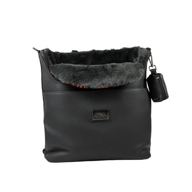 Рюкзак для собак Myxa, переноска для маленьких собак, чорний, з дихаючим дахом та блискавкою, багатофункціональний