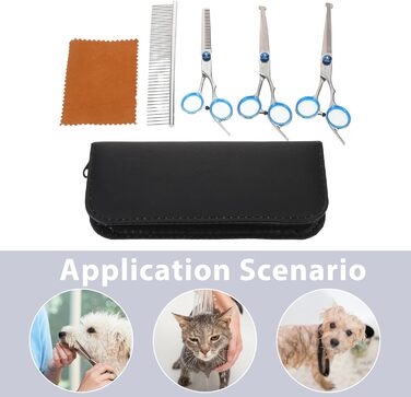 Набір професійних ножиць та гребінців для грумінгу собак та котів. Ергономічні ножиці та гребінці для точного стриження. Підходить для цуценят та дорослих тварин.