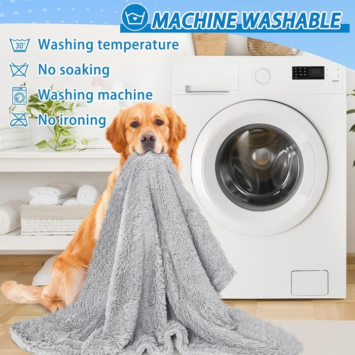 Водонепроникний коврик для собак, плюшевий та м'який, 152x127 см, великі породи, великий розмір, серпа фліс, захисний коврик для собачого дивана, сірий XL (152x127 см)