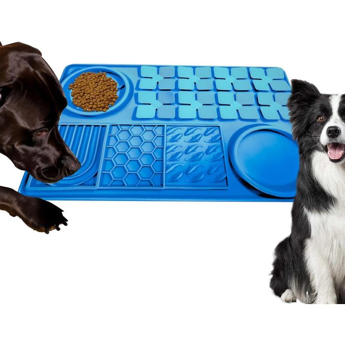 Килимок для годування собак та котів Slow Feeder з силікону, блакитний