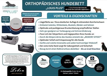 Ортопедичне собаче ліжко Ebon - 3 розміри (80, 100, 120 см) - М'яке, з високим бортиком, для найкращого сну, Made in EU, 3 кольори, XL, сірий