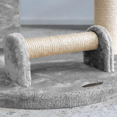 Великий стійкий котячий комплекс HAPPYPET Parker 171 см, сірий – кішкам: ігровий тунель, будиночок, лежанки, стовпи 11 см, XXL кігтеточка, дряпка, килимок для котів