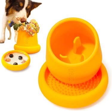 Chewise Годівниця для собак з інтерактивними елементами - повільна годівниця, іграшка-лежак, набір мисок, безпечний TPU, для собак, миється в посудомийній машині