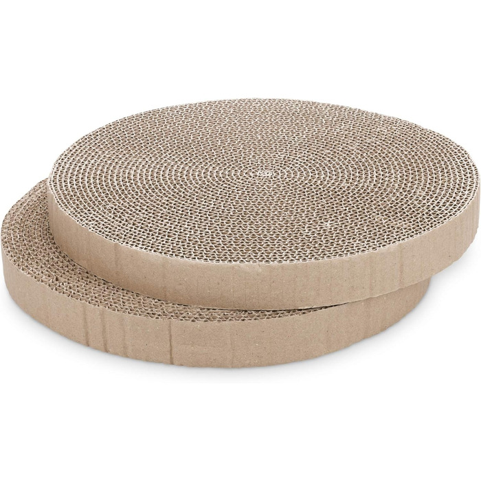 Набір з 2 картонних когтеточок для котів Navaris - круглі картонні килимки-когтеточки, коричневі