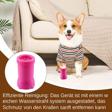 Автоматичний очищувач лап для собак | Автоматичний очищувач лап PAW, портативний пристрій для догляду за котами, USB-пристрій для миття лап, для брудних кігтів (рожевий)