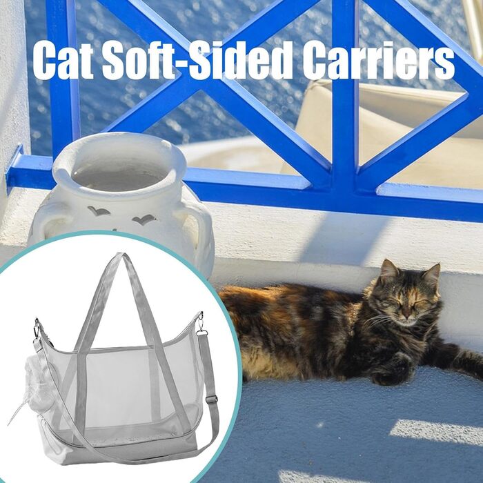 Переноска для собак та котів, регульована сумка-переноска для маленьких собак та котів, сумка для подорожей, переноска для цуценят, переноска для собак, сумка через плече для подорожей, м'ятно-зелений (сірий)