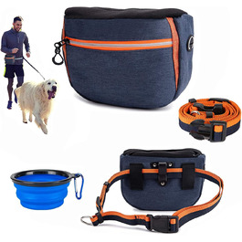 Сумка для корму для собак, сумка для ласощів, водонепроникна сумка для корму, сумка для ласощів, миска для їжі та подорожей, для тренувань собак та зберігання корму (Блакитна)