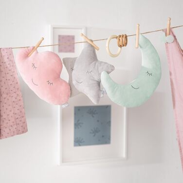 Подушка для шиї Roba у формі місяця/крижаного зеленого кольору - м'яка декоративна подушка для дитячої кімнати