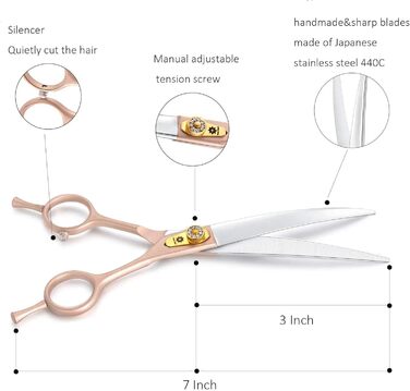 Професійний набір ножиць для грумінгу собак Dream Reach 7'' з японської сталі 440C (5 шт.)