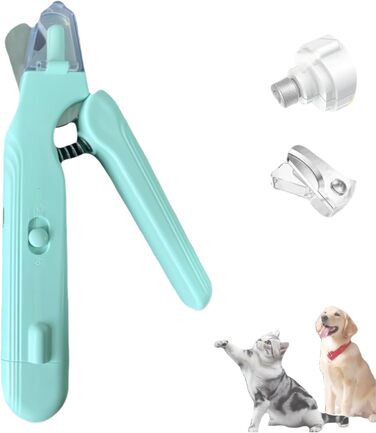 Yagerod Lichtschere Pro: професійна LED-ножиця для грумінгу котів та собак, 2-в-1, з екраном, тихий мотор, збірник для шерсті (білий – екран) (зелений)