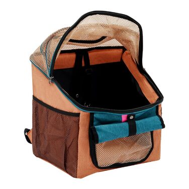 Велосумка для тварин, 32*29*39 см, 2 в 1, складний велосипедний кошик з сіткою, переноска для котів та собак до 7.5 кг (Оранжевий, Синій)