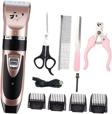 Електрична машинка для стрижки собак Sosoport з аксесуарами. Ергономічний дизайн для безпечного та тихого догляду