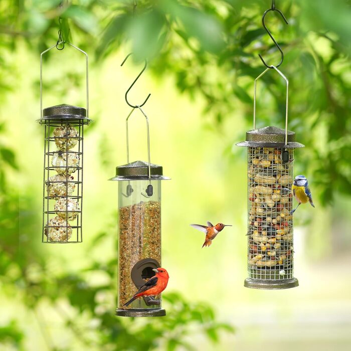 Набір годівниць для птахів Urban Deco 3 шт. з міцного металу, коричневі