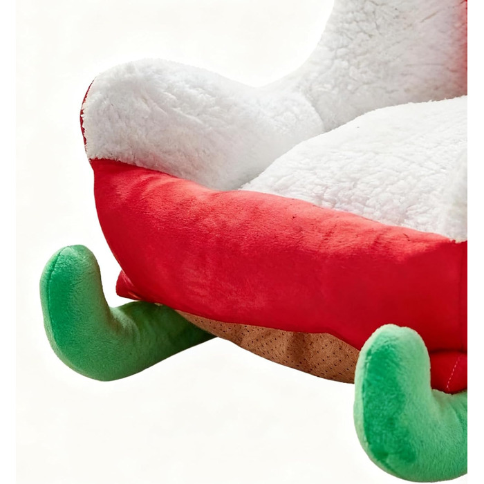 Ліжко для тварин у вигляді санча, 64x45x33 см. Зимове ліжко для собак, ліжко-санча для тварин, подушка-санча на Різдво. Для дому, балкону, внутрішнього та зовнішнього використання.