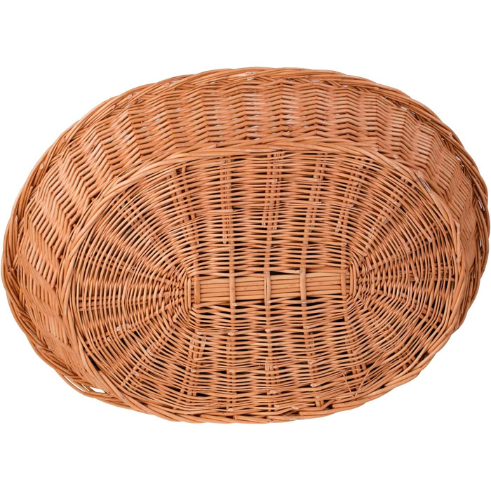 Корзина для тварин з плетіння лози e-wicker24: зручне ліжко для собак та котів (80x60x26 см, бежевий)