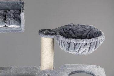 Дряпка для великих котів RHRQuality Kilimandjaro de Luxe Crown 195 см, світло-сіра, 12 см стовпи з сизалю, зручне місце для відпочинку