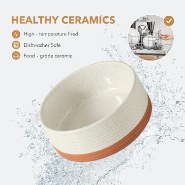 Керамічна годівниця та миска для води Havniva для собак маленьких порід, з неслизьким дном (800 мл, арктичний білий)