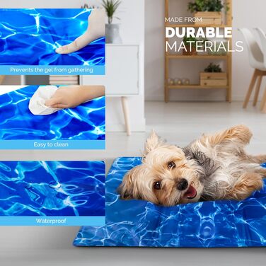 Охолоджувальний килимок FurDreams для собак і котів, 50x90 см, гелевий матрац для тварин, самостійне охолодження, проти перегріву, літній мат з малюнком