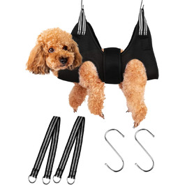 Набір для догляду за тваринами: лежанка-гамак, інструмент для стрижки кігтів, нашийник для грумінгу, фіксатор, петля для грумінгу, дихаюча сумка для тварин, помічник для маленьких тварин, догляд за кігтями (чорний, 5 шт.)