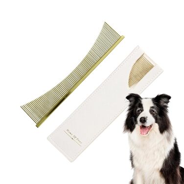 Гребінець для котів Flohkamm - щітка для грумінгу та видалення комах, для довгошерстих порід, щоденний догляд та після купання (золотий)